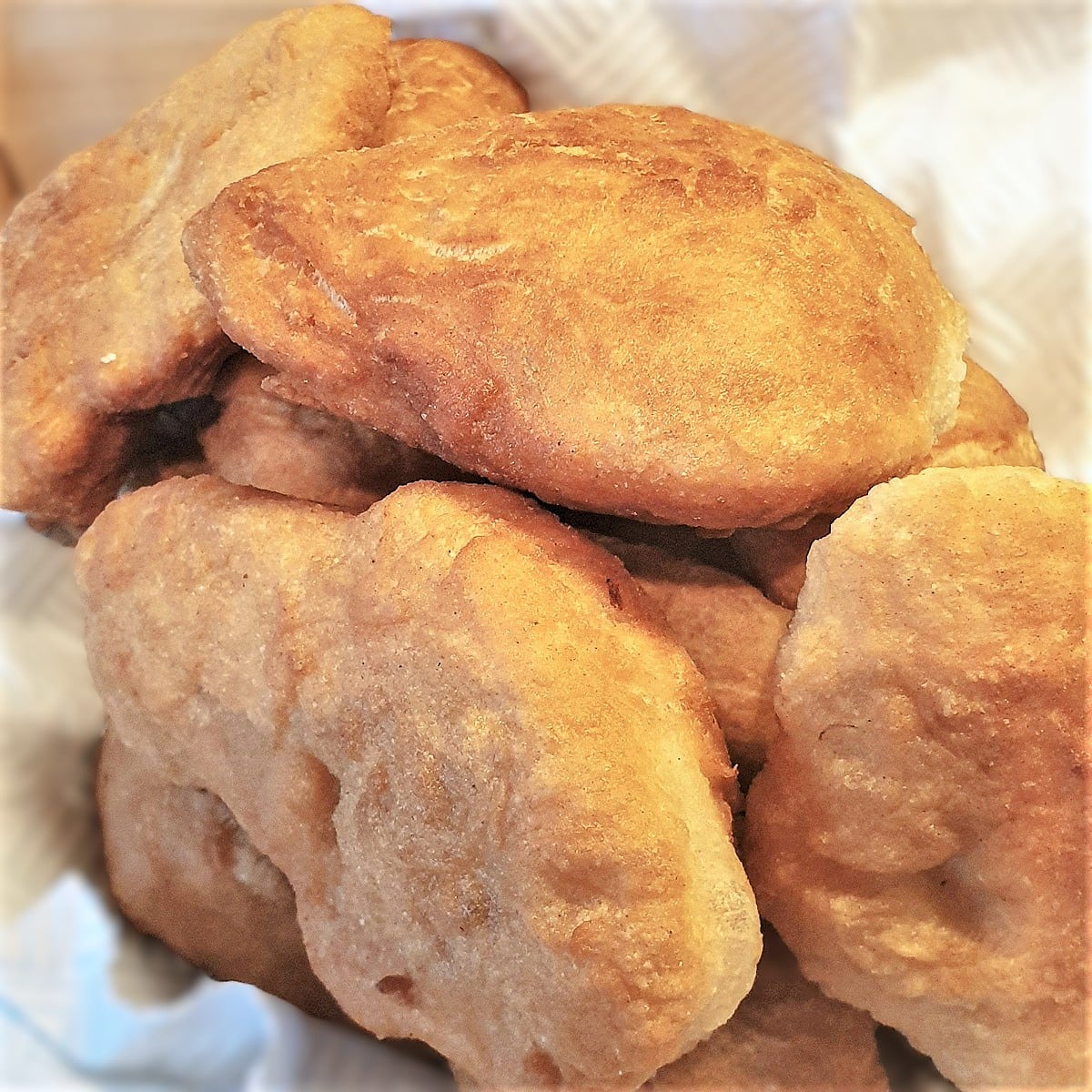 A pile of fried vetkoek.