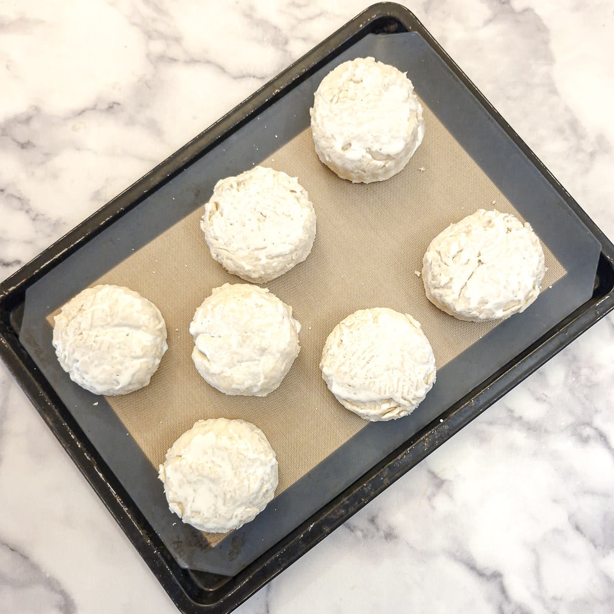 Step 6 - place the scones on a baking tray.