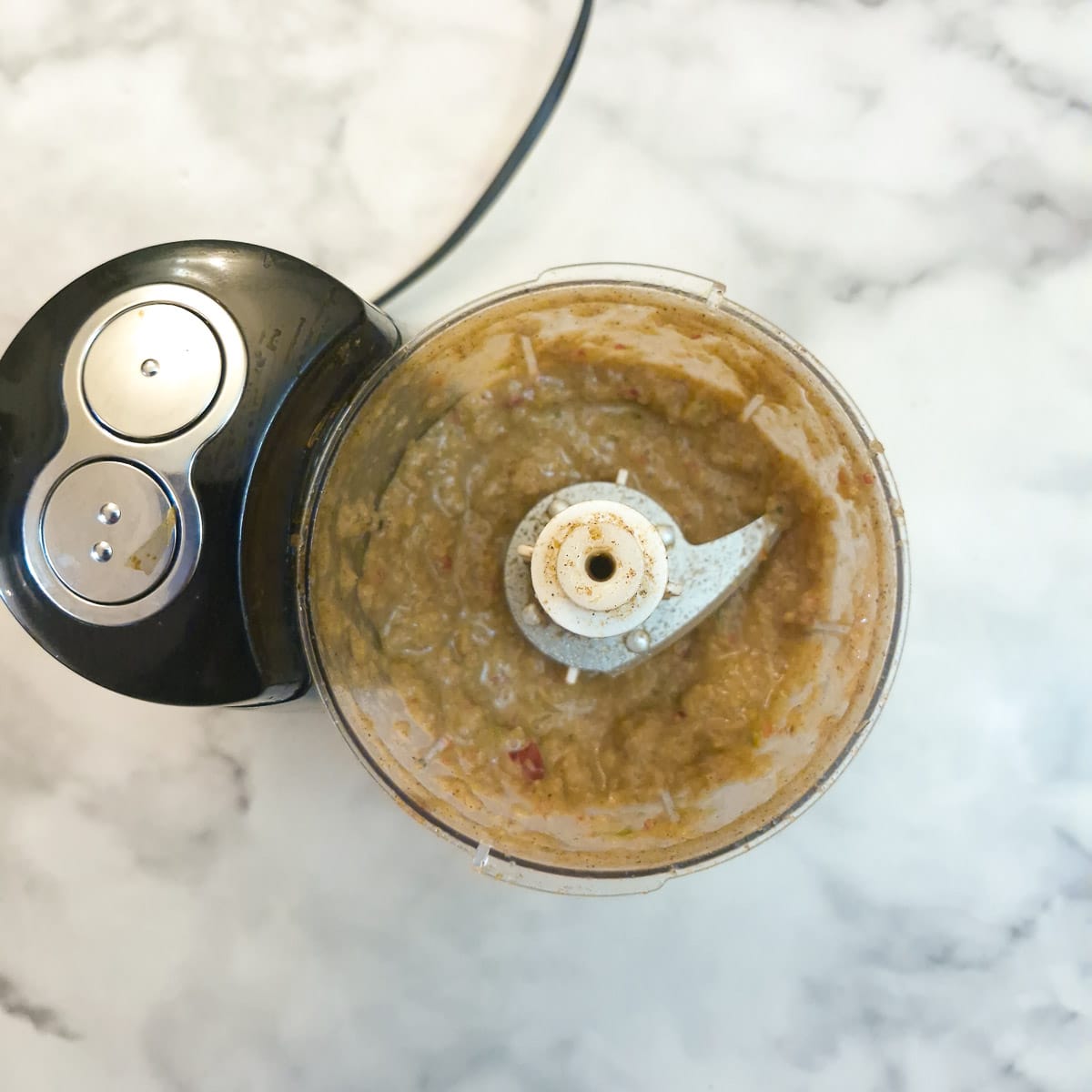 Step 3, Massaman curry paste ingredients blended in a food processor.