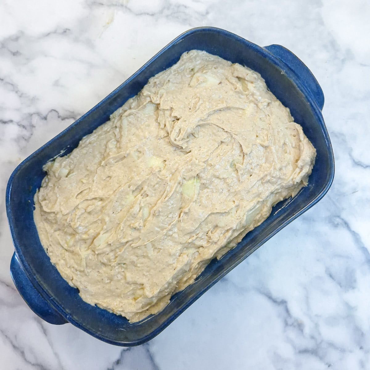 Step 6 - the cake batter transferred to a baking dish.