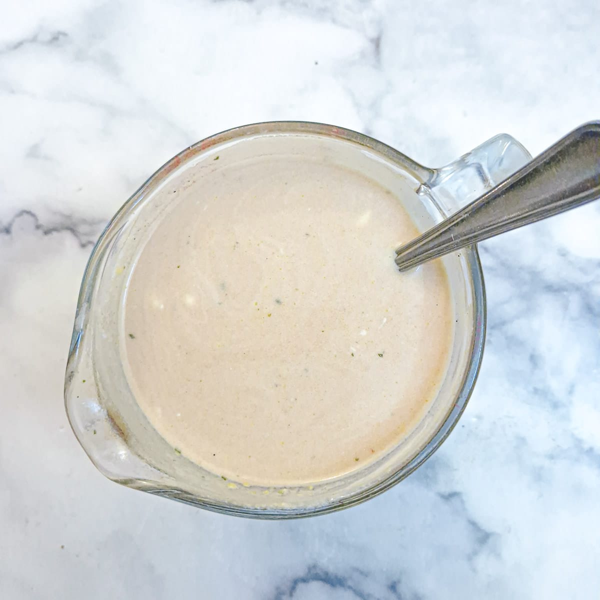 Step 5 - sauce ingredients combined in a small jug.