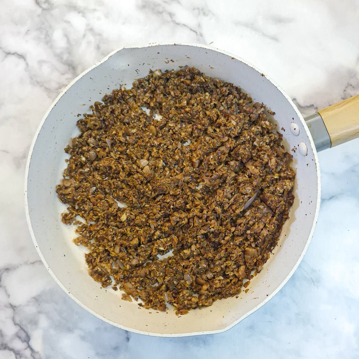 Panko breadcrumbs stirred into the mushroom filling.