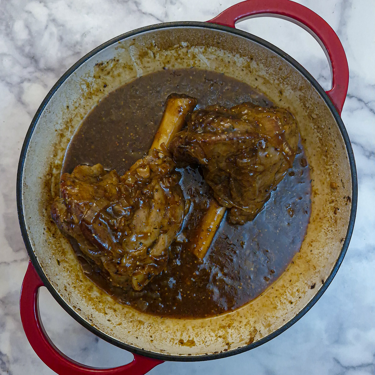 Step 4 - cook the lamb shanks in the oven for 2 hours.