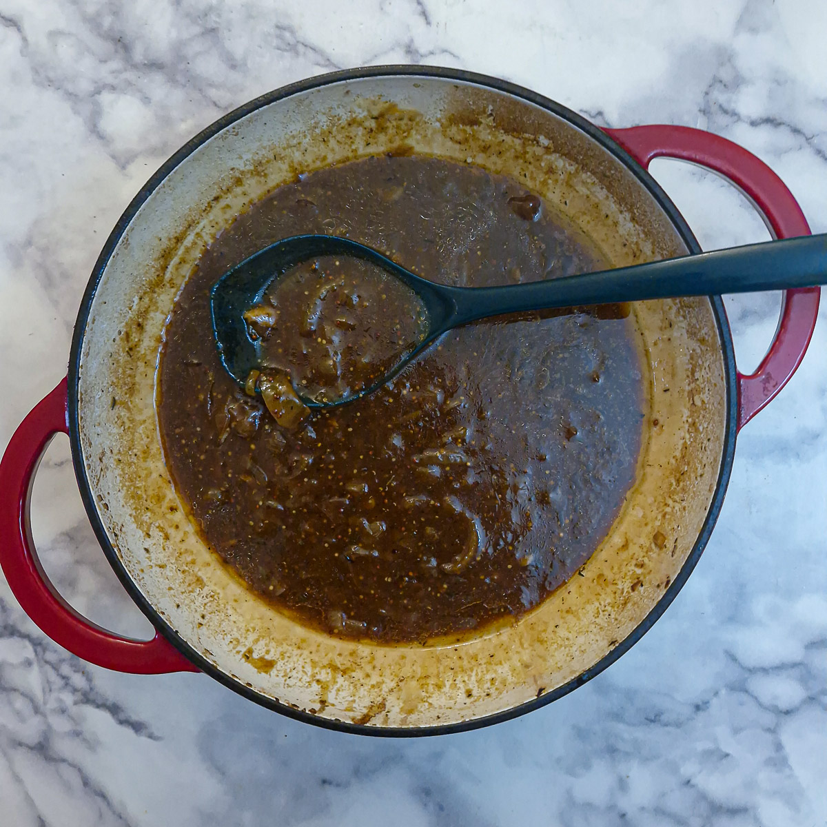 Step 6 - thicken the gravy with cornflour.