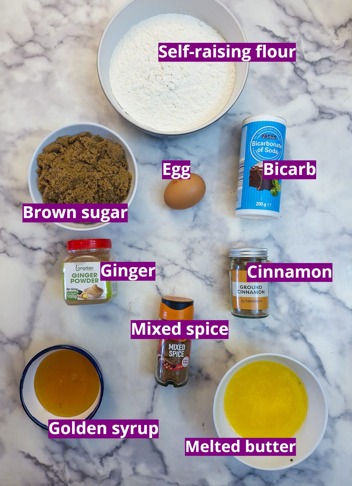 Ingredients you will need to make crispy ginger snaps.