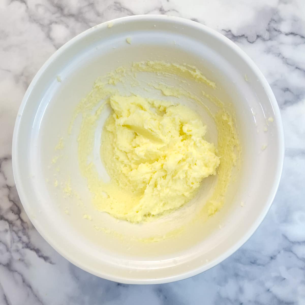 Sugar and butter creamed to a smooth paste.