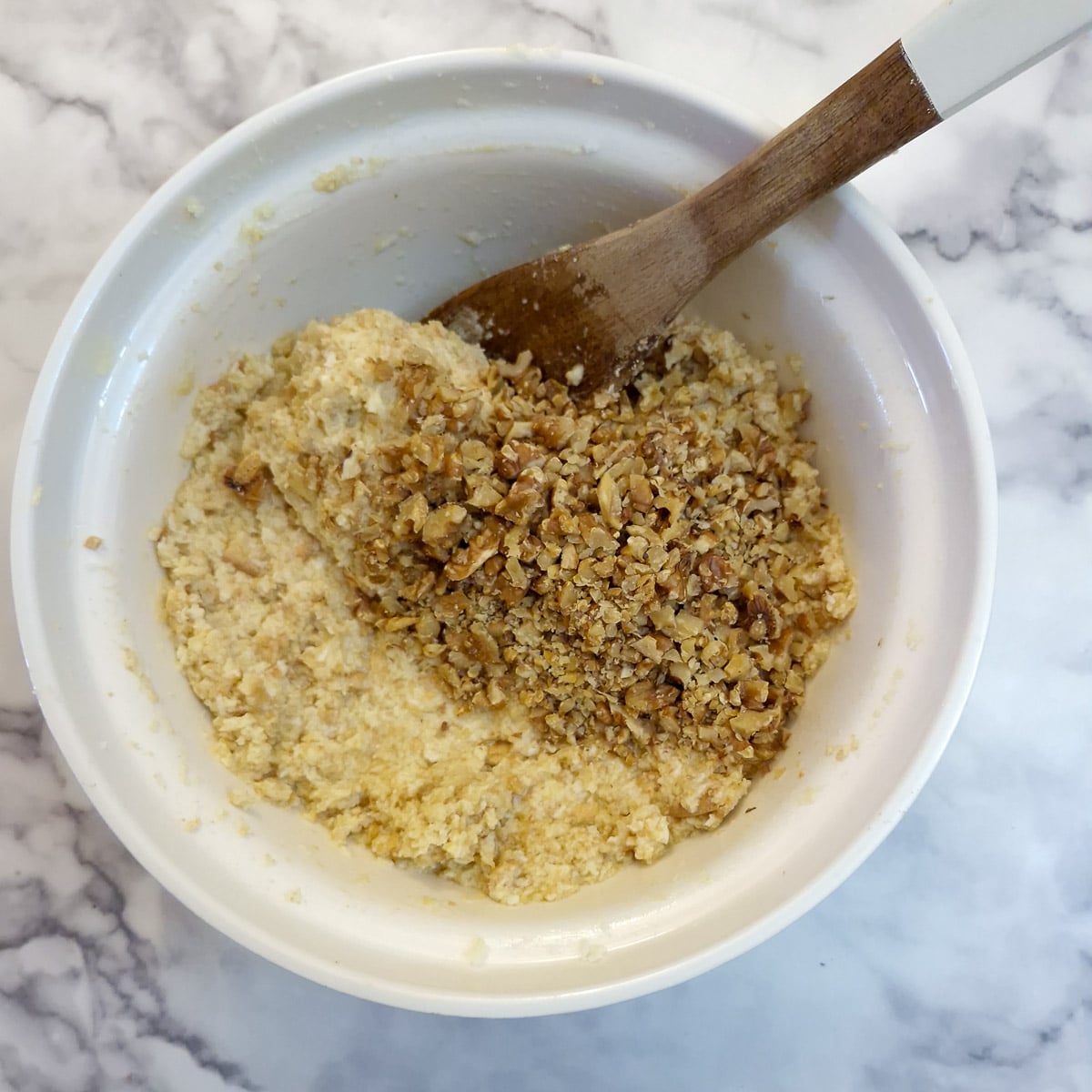 Chopped walnuts added to the batter.
