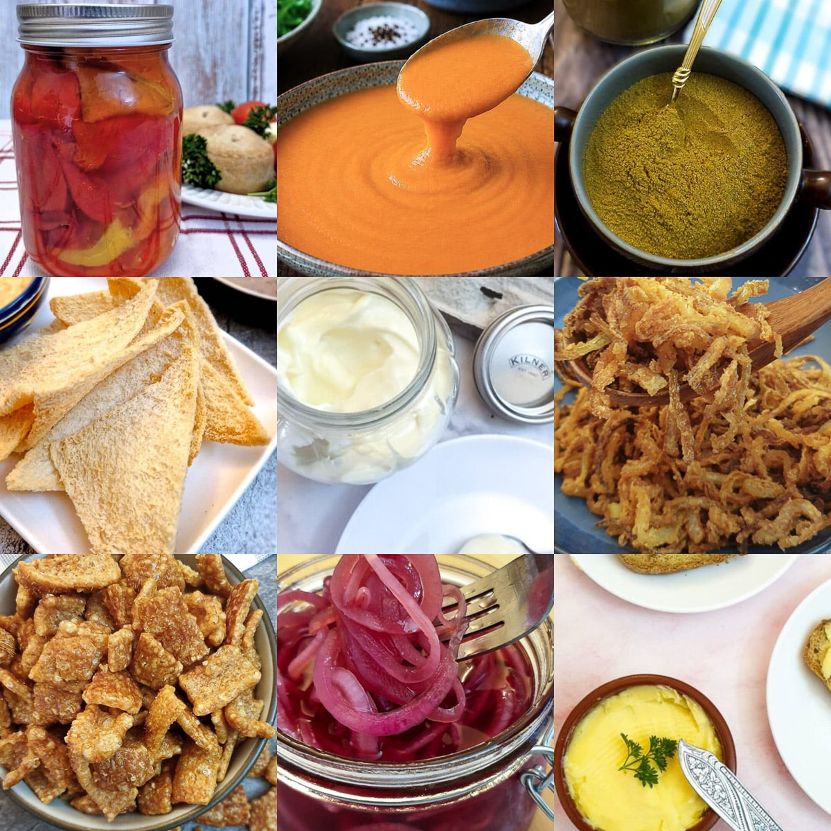 A collage of various recipes appearing in Foodle Club Pantry