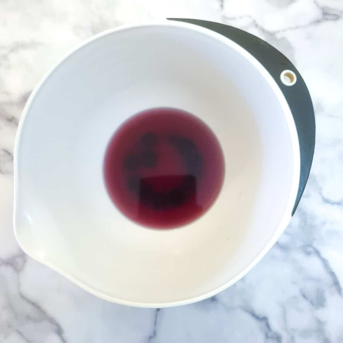 Step 1 - jelly dissolving in hot water.