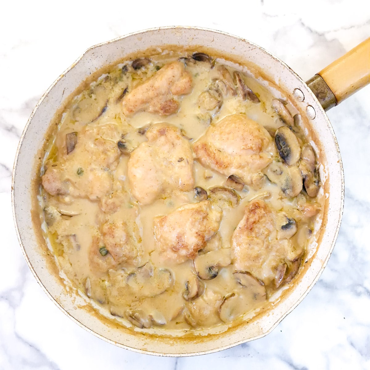 Step 7 - the finished dish of chicken masala with a nicely thickened sauce.