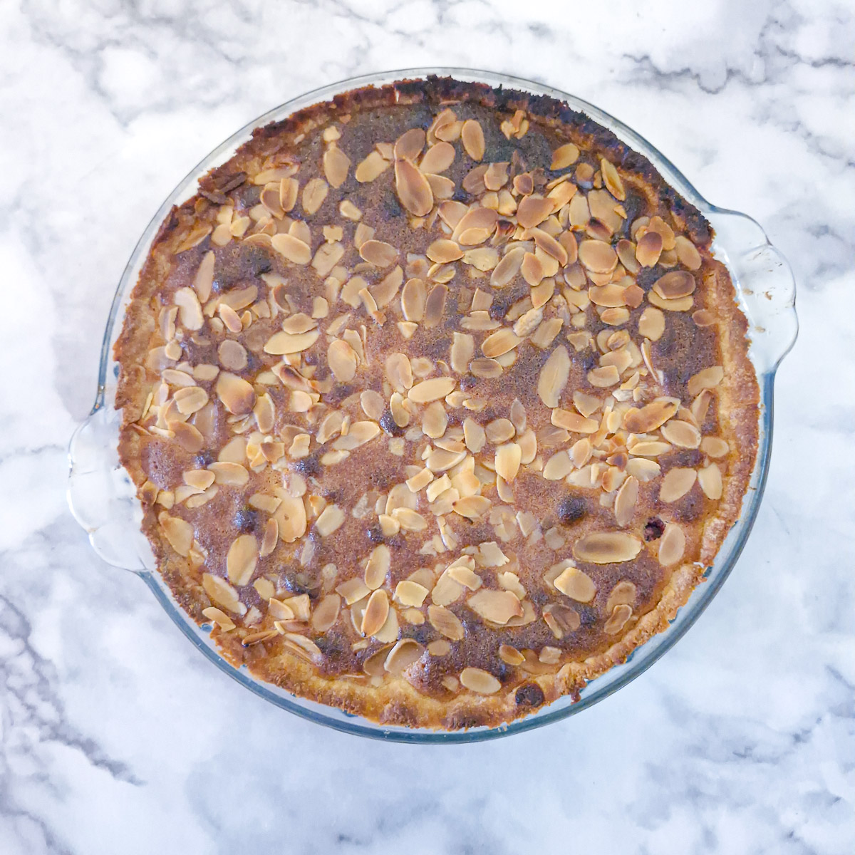 Step 18 - the baked blackberry frangipane tart.