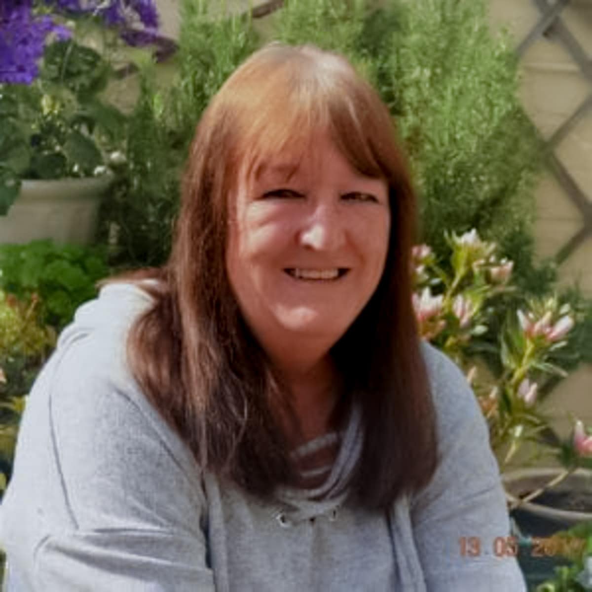 Picture of VJ sitting in the garden