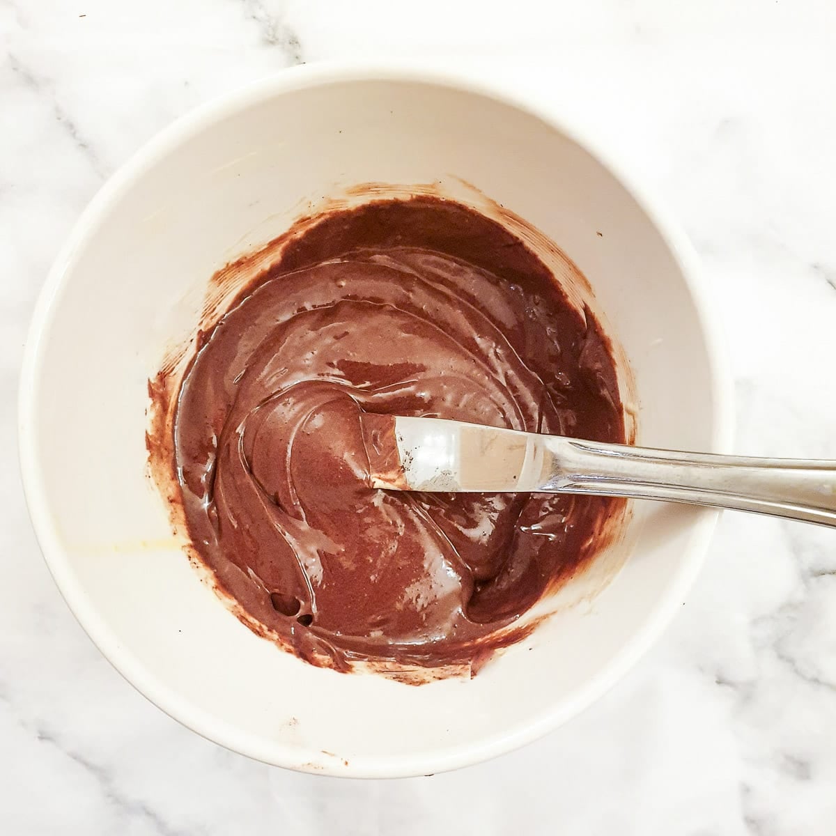 Step 8 - melted chocolate combined with the eggs and cream.